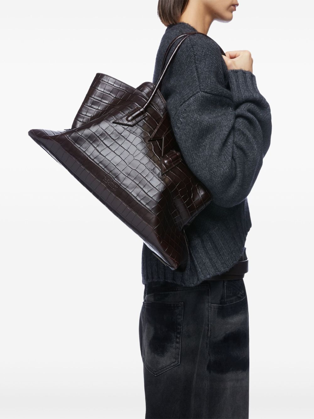 THE ATTICO Medium Leather Shoulder Handbag