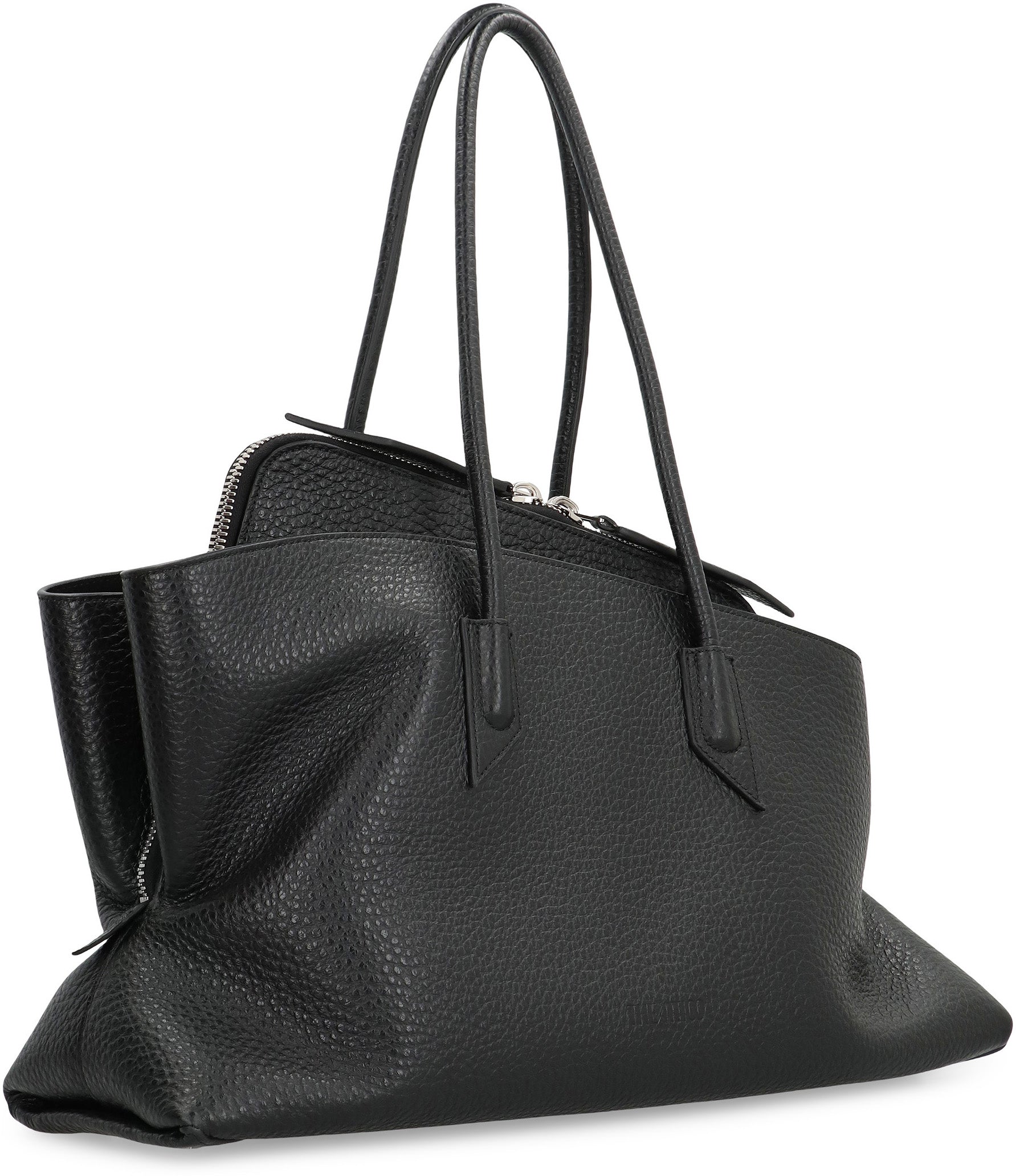 THE ATTICO Classic Medium Leather Shoulder Handbag