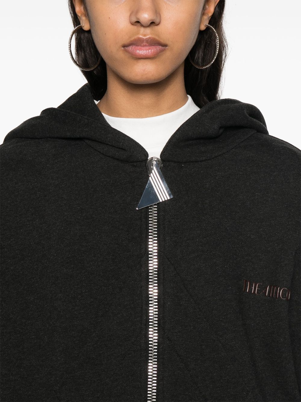 THE ATTICO COTTON BLEND STYLISH SWEATER WITH FRONT ZIP