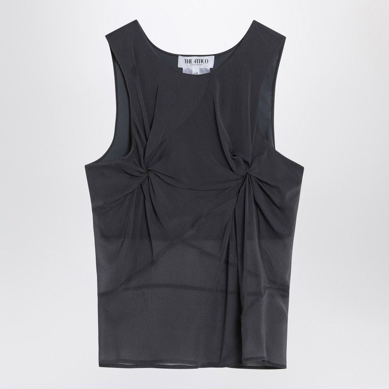 THE ATTICO Silk Round-Neck Tank Top