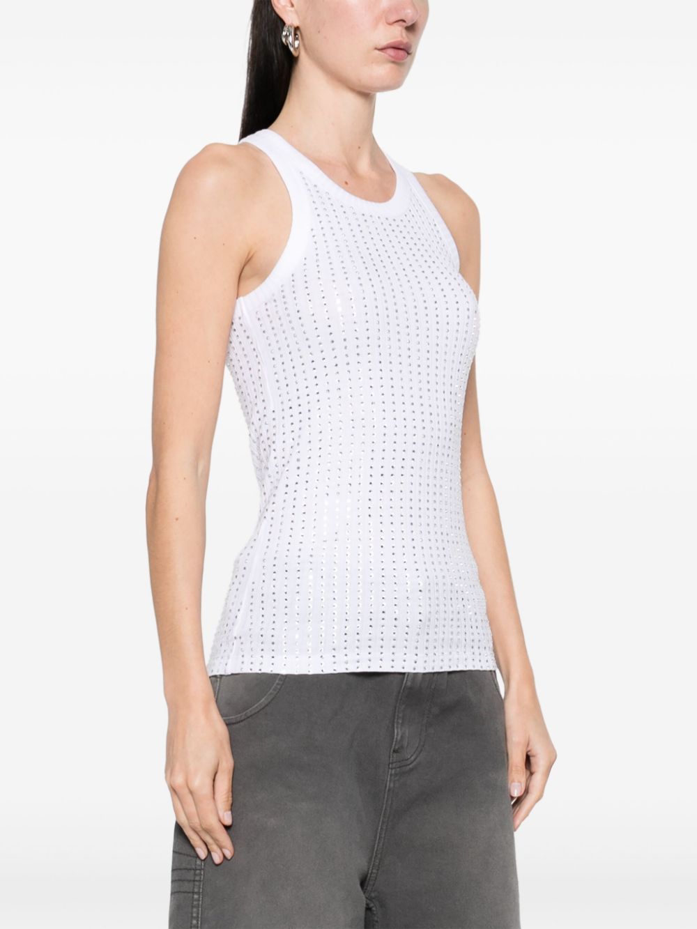 THE ATTICO Sleeveless U-Neck Cotton T-Shirt for Women