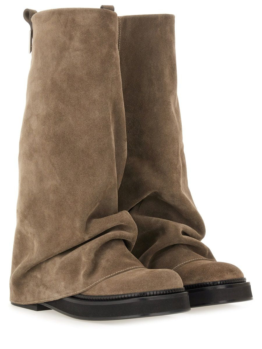 THE ATTICO Suede Leather Combat Boots for Women