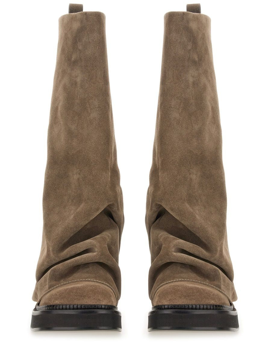 THE ATTICO Suede Leather Combat Boots for Women