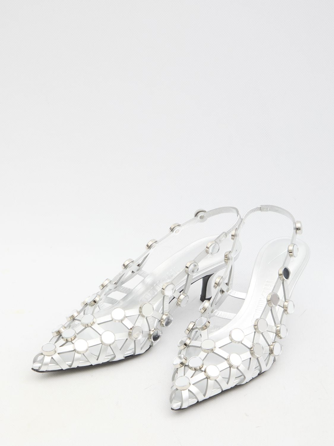 THE ATTICO Mini Grid Slingback 5cm Stiletto Heels