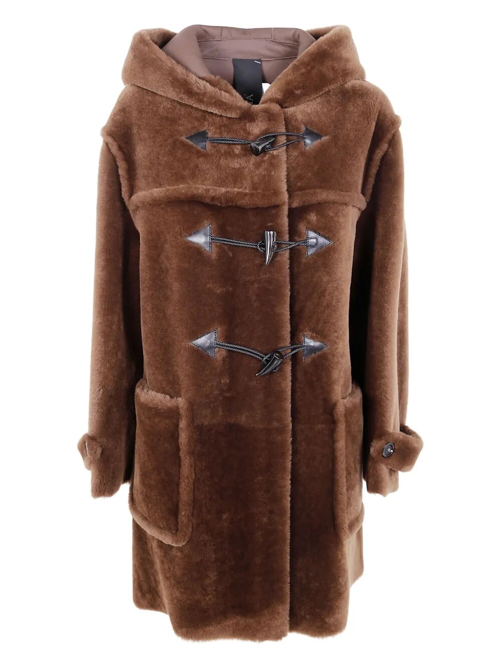 BLANCHA Straight Merino Shearling Montgomery Coat