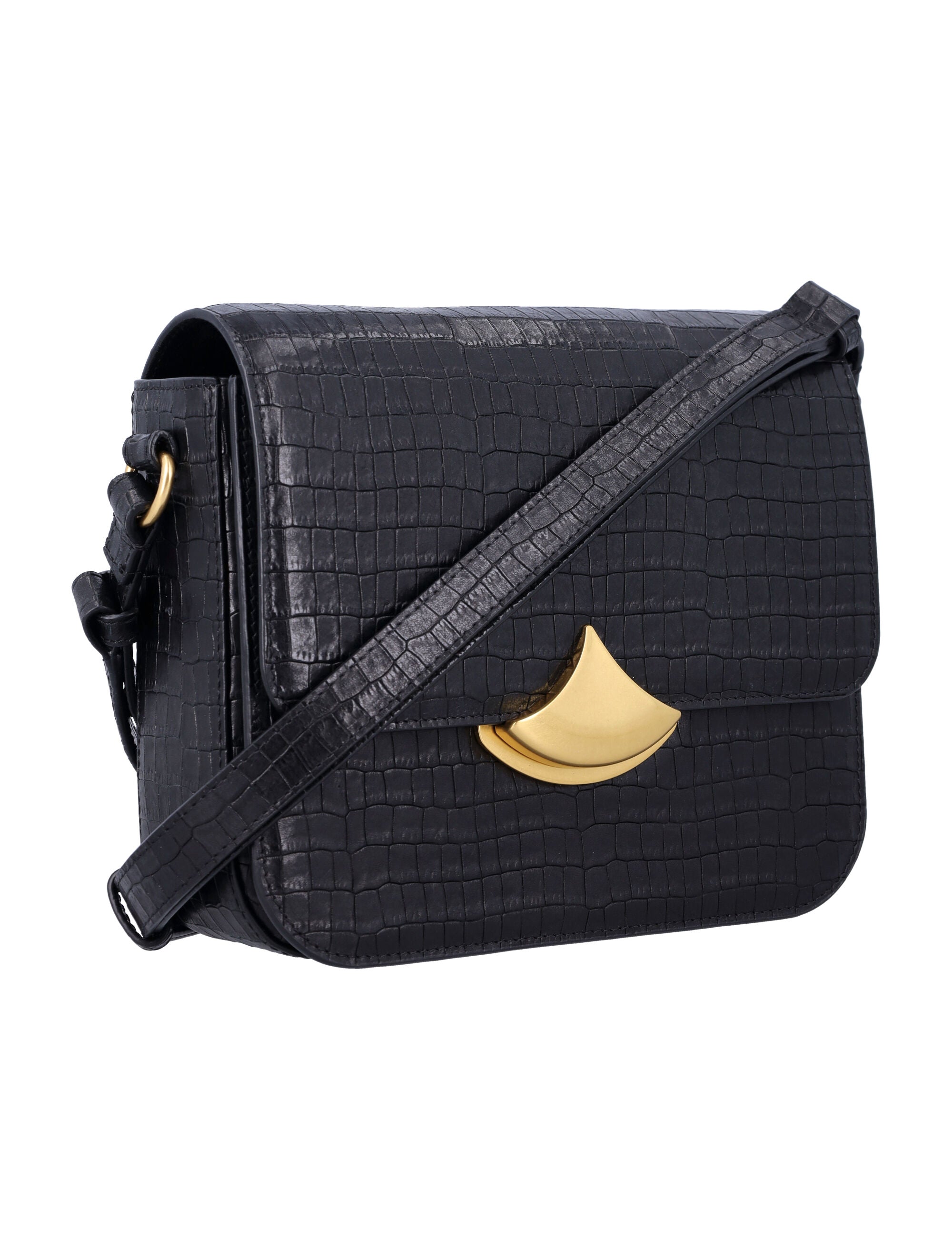 SESSUN Mini Crocodile-Print Leather Box Handbag - FW25