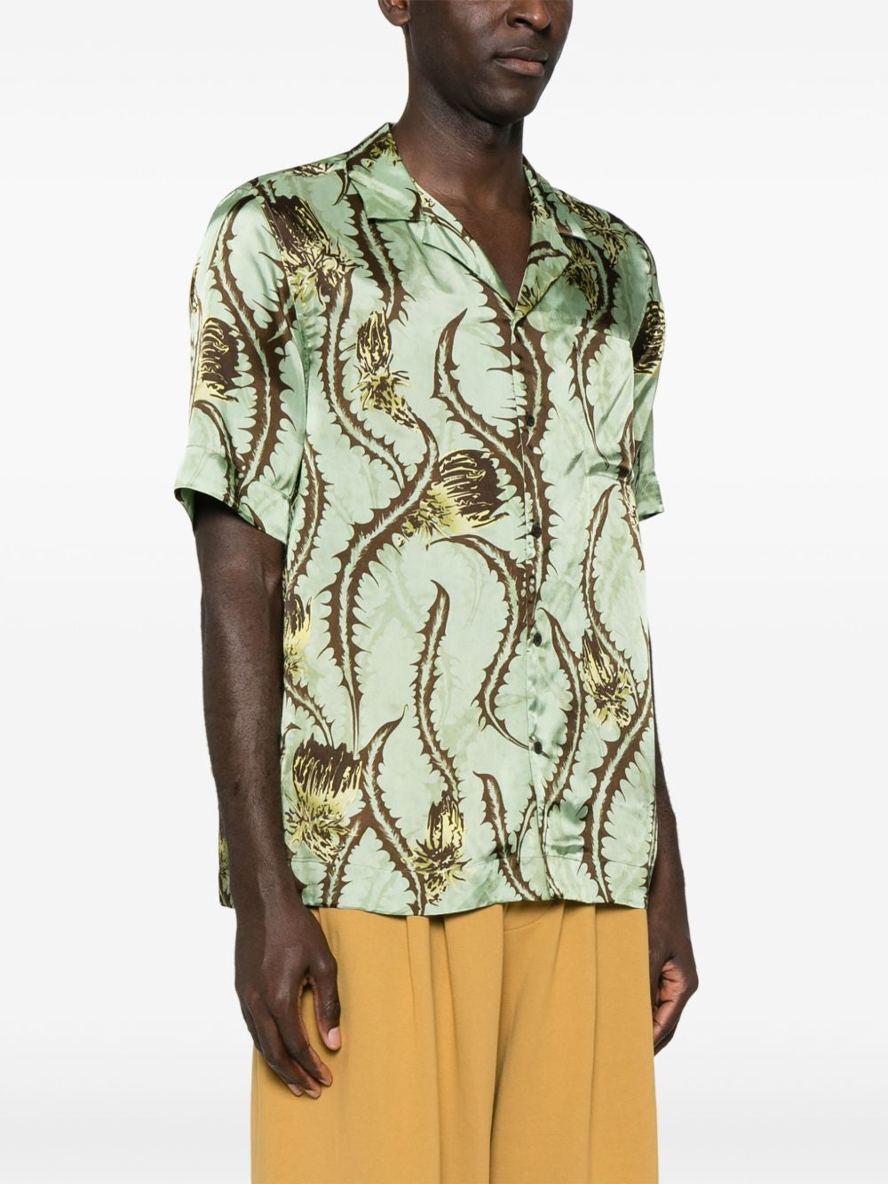 DRIES VAN NOTEN Thistle Print Mini Shirt for Men - SS25