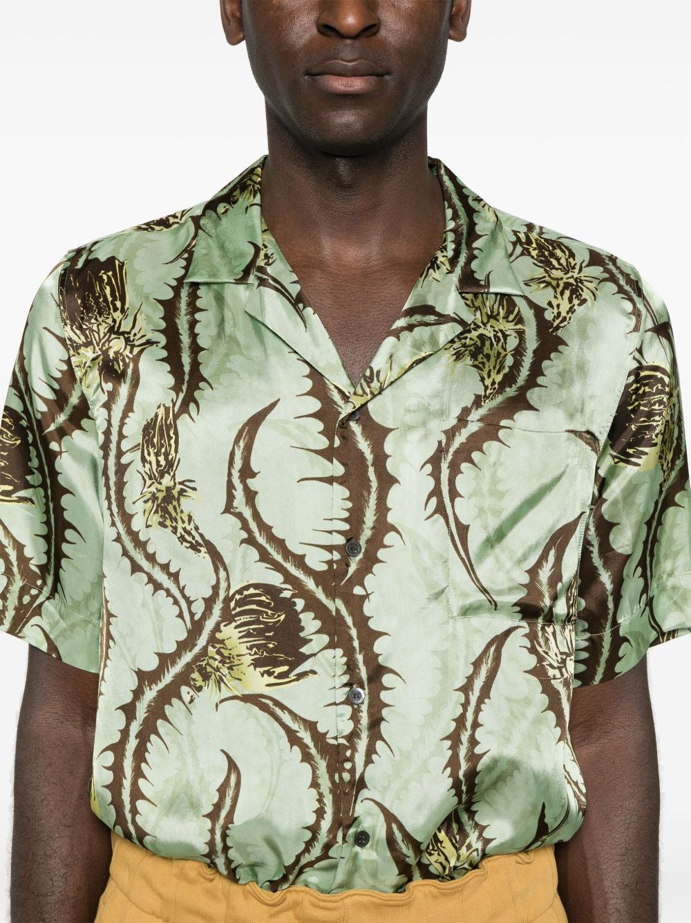 DRIES VAN NOTEN Thistle Print Mini Shirt for Men - SS25