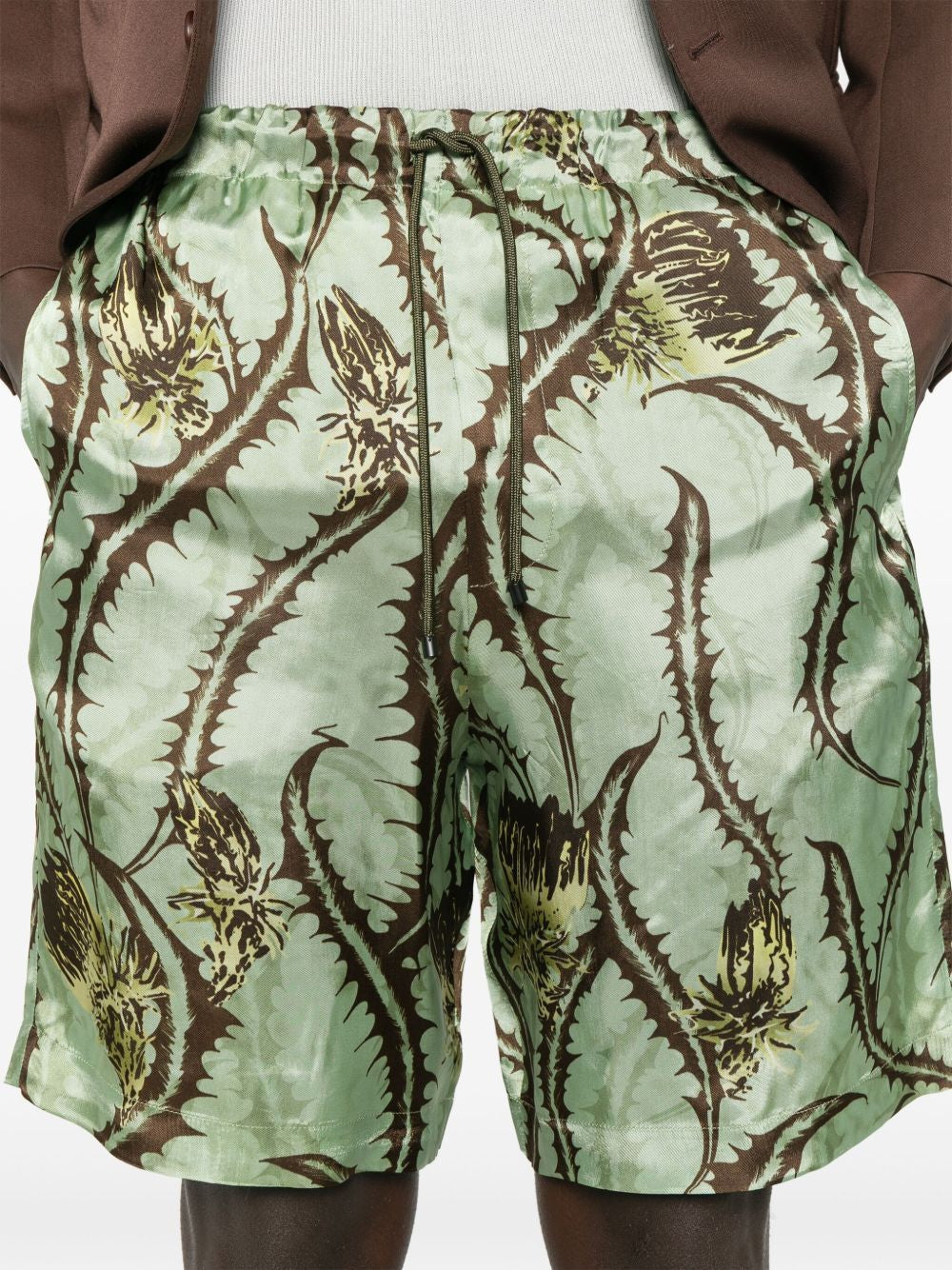 DRIES VAN NOTEN Thistle Print Mini Shorts for Men