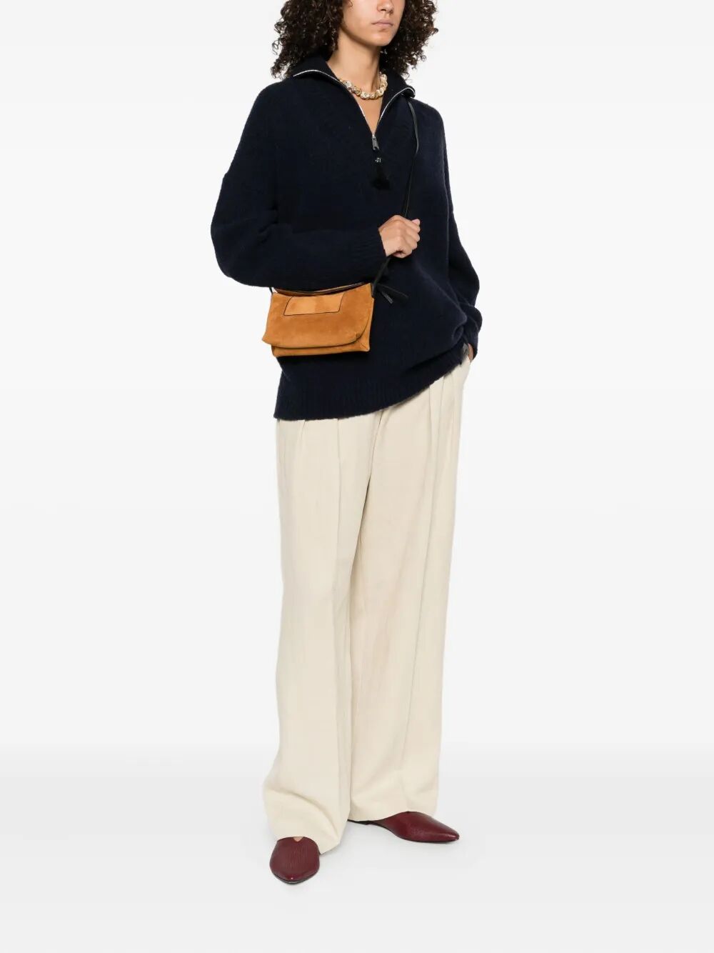 WANDLER Mini Suede Slouch Handbag