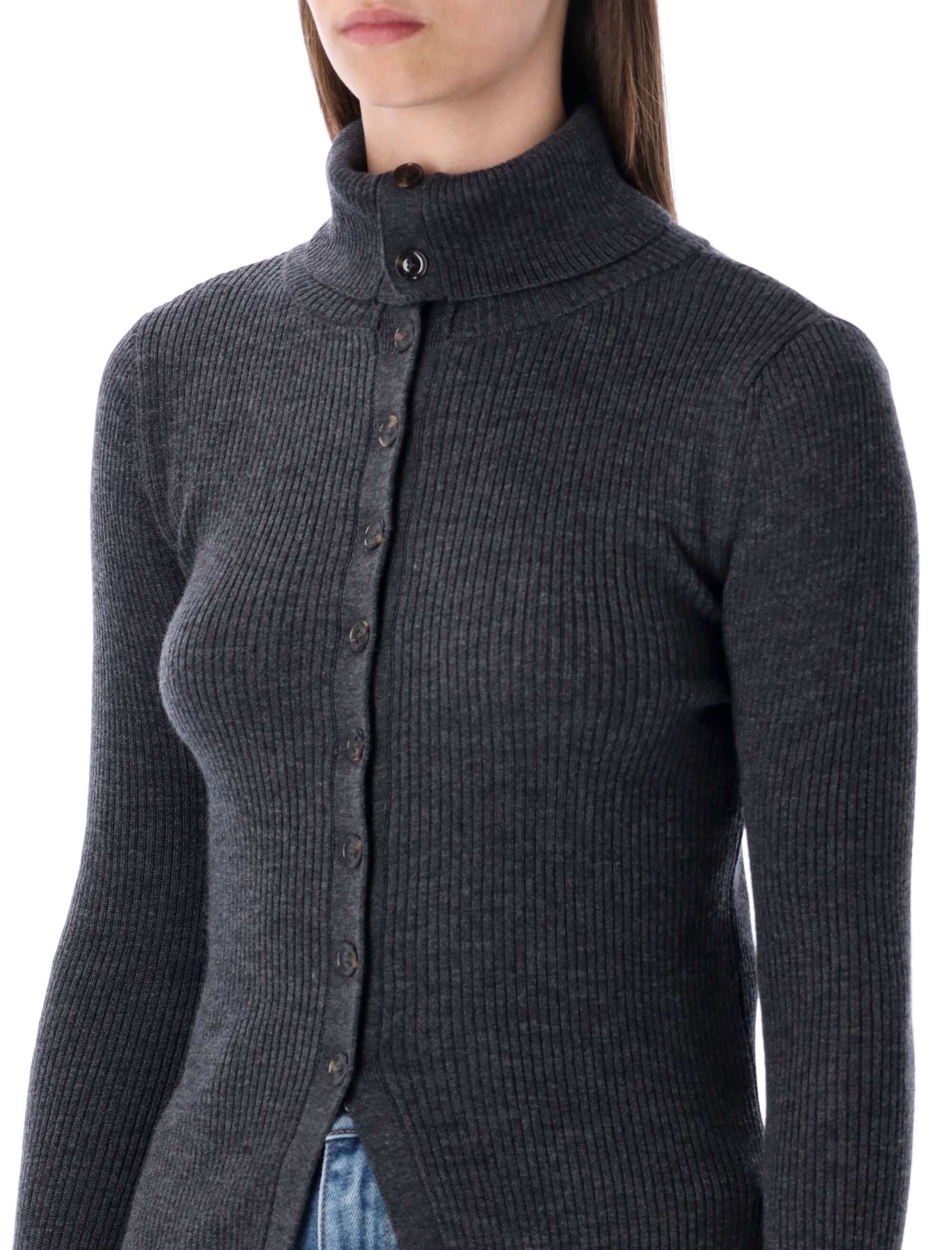 SESSUN Ribbed Wool Cardigan - Slim Fit