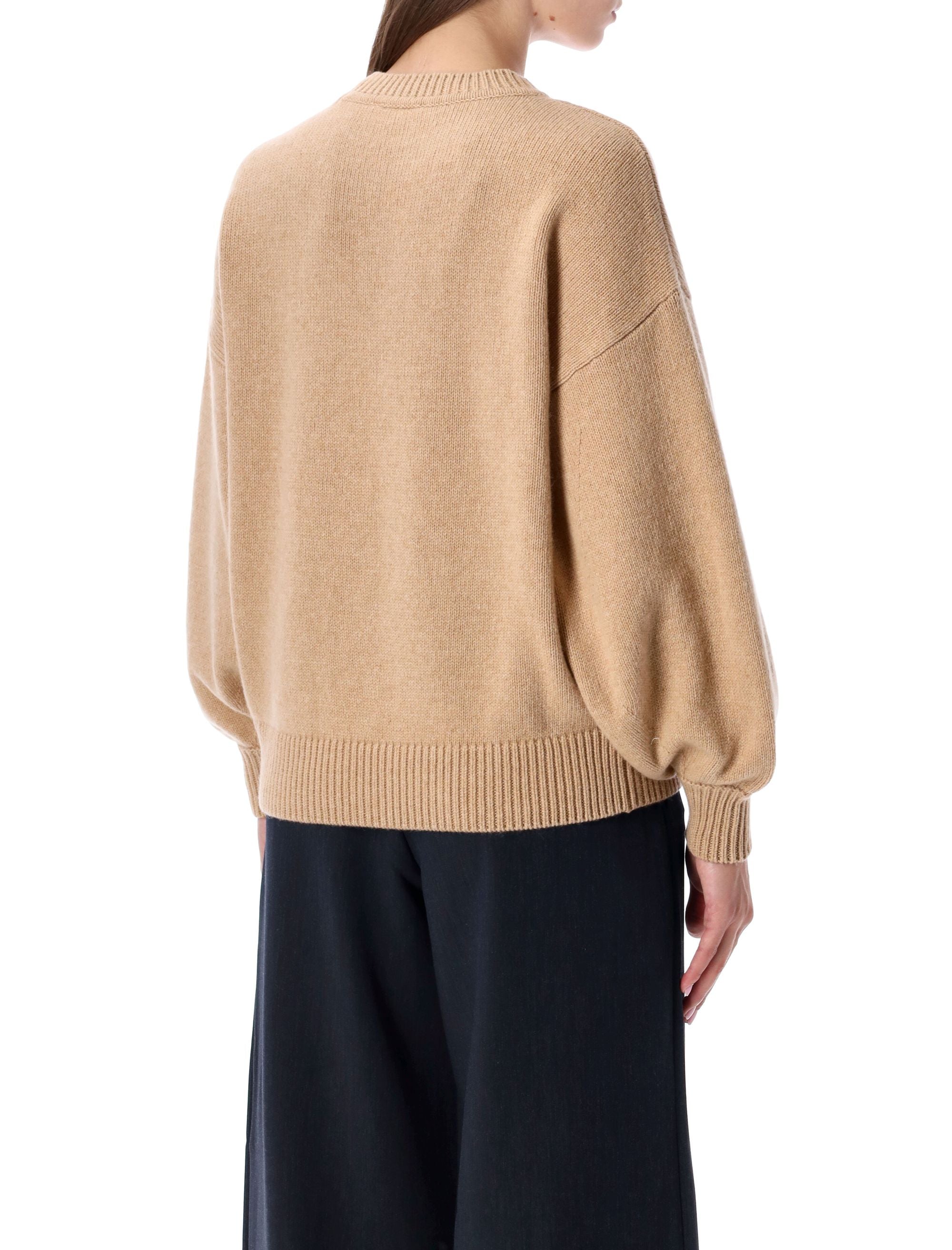 SESSUN Wool Knit Sweater with Balloon Sleeves - Size XS