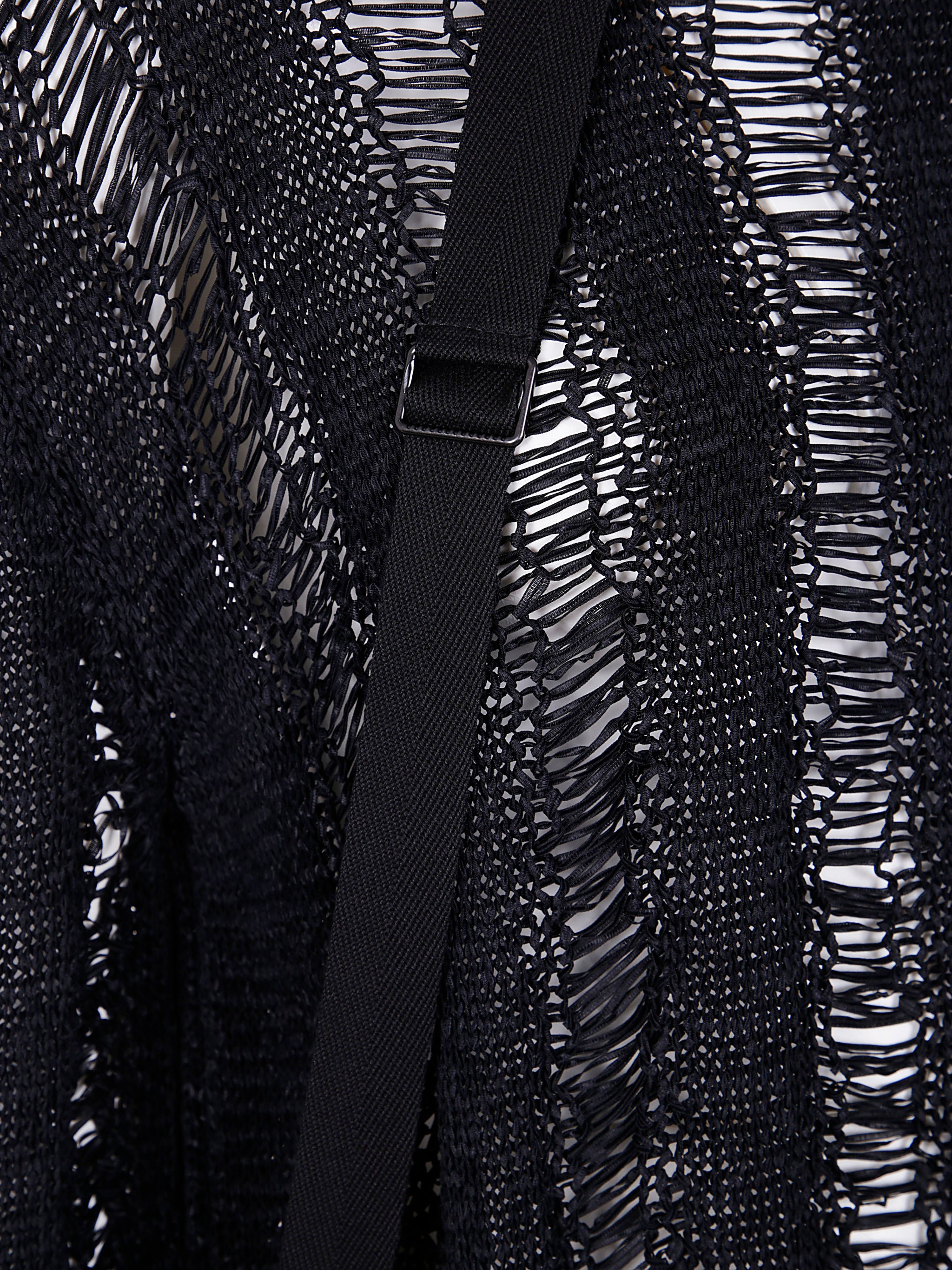 ANN DEMEULEMEESTER Oversized Boat Neck Shirt with Ladder Stitch Detail