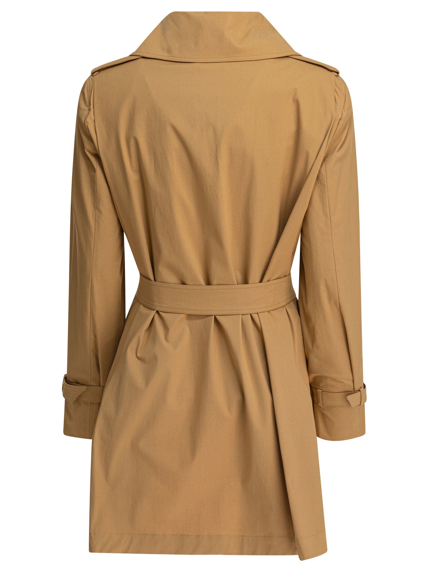 MAX MARA Double-Breasted Cotton Canvas Raincoat with Cape Effect