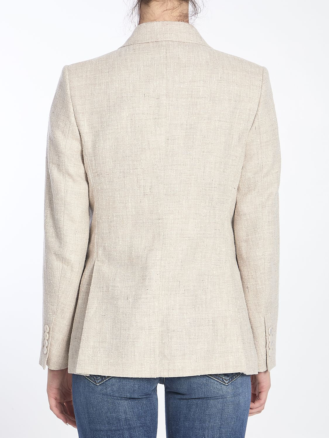 MAX MARA Double-Breasted Linen Blend Jacket - Size 42