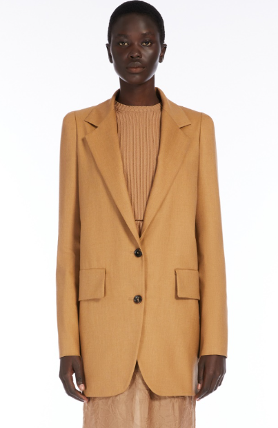 MAX MARA Buttoned Shoulder Pad Blazer for Women - Spring/Summer 2025 Collection