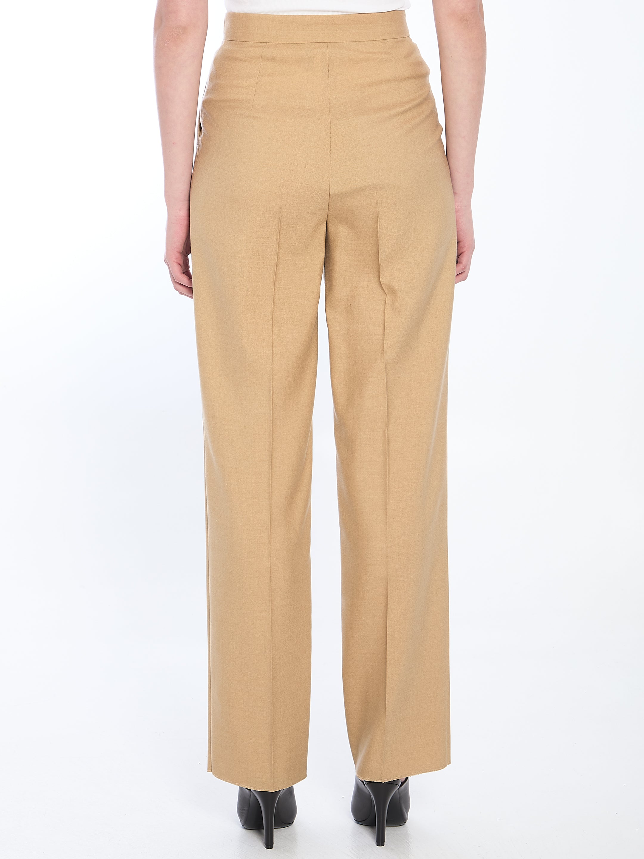 MAX MARA Tailored Mohair, Wool, and Silk Trousers - Size 40