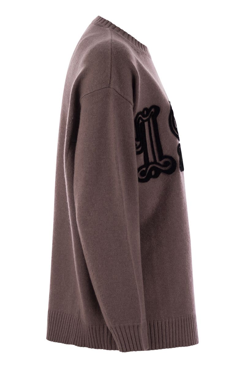 MAX MARA Oversized Monogram Pullover in Wool and Cashmere - Relaxed Fit