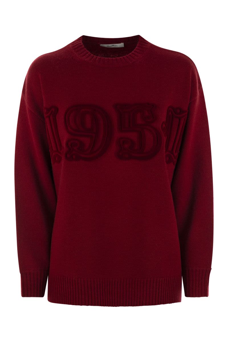 MAX MARA Oversized Monogram Pullover in Wool and Cashmere - Relaxed Fit