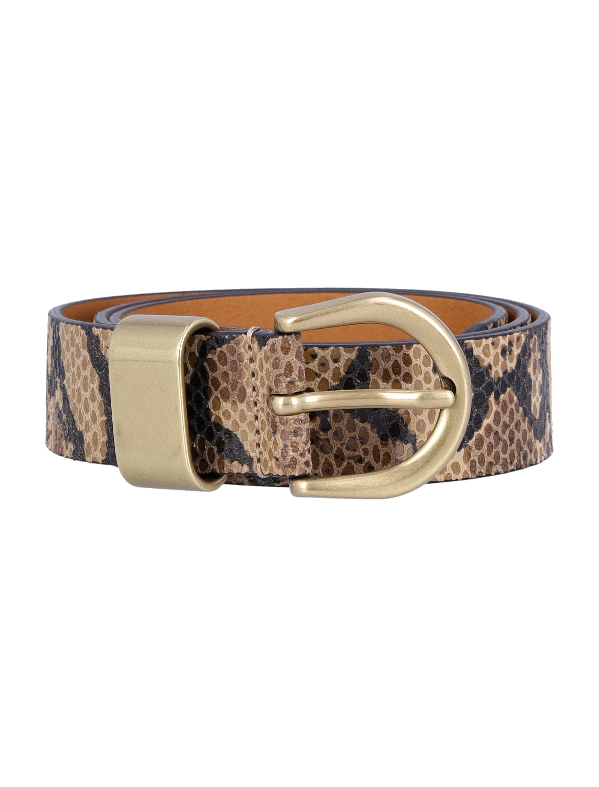 SESSUN Python-Print Suede Belt - 3 cm Height Accent Piece