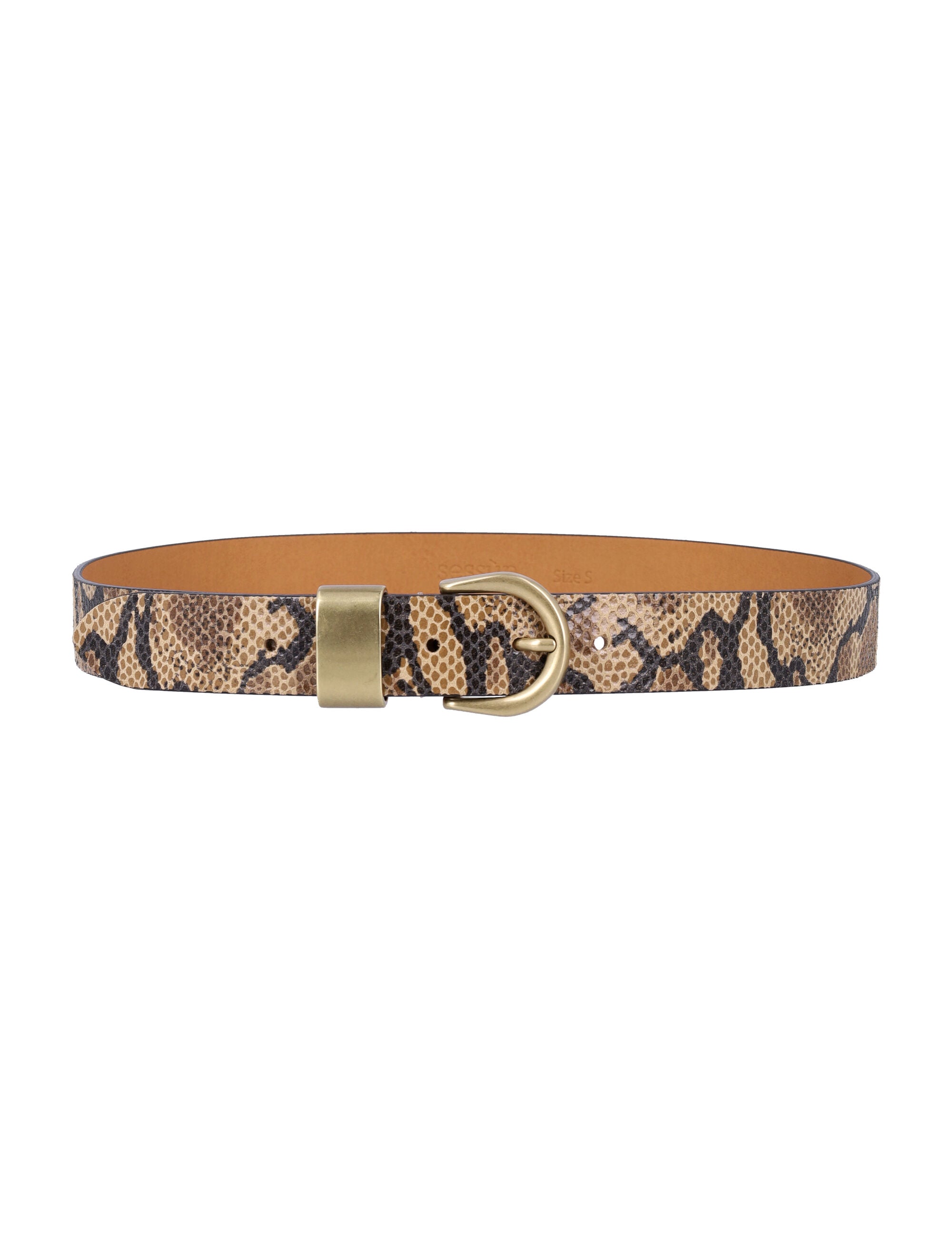 SESSUN Python-Print Suede Belt - 3 cm Height Accent Piece