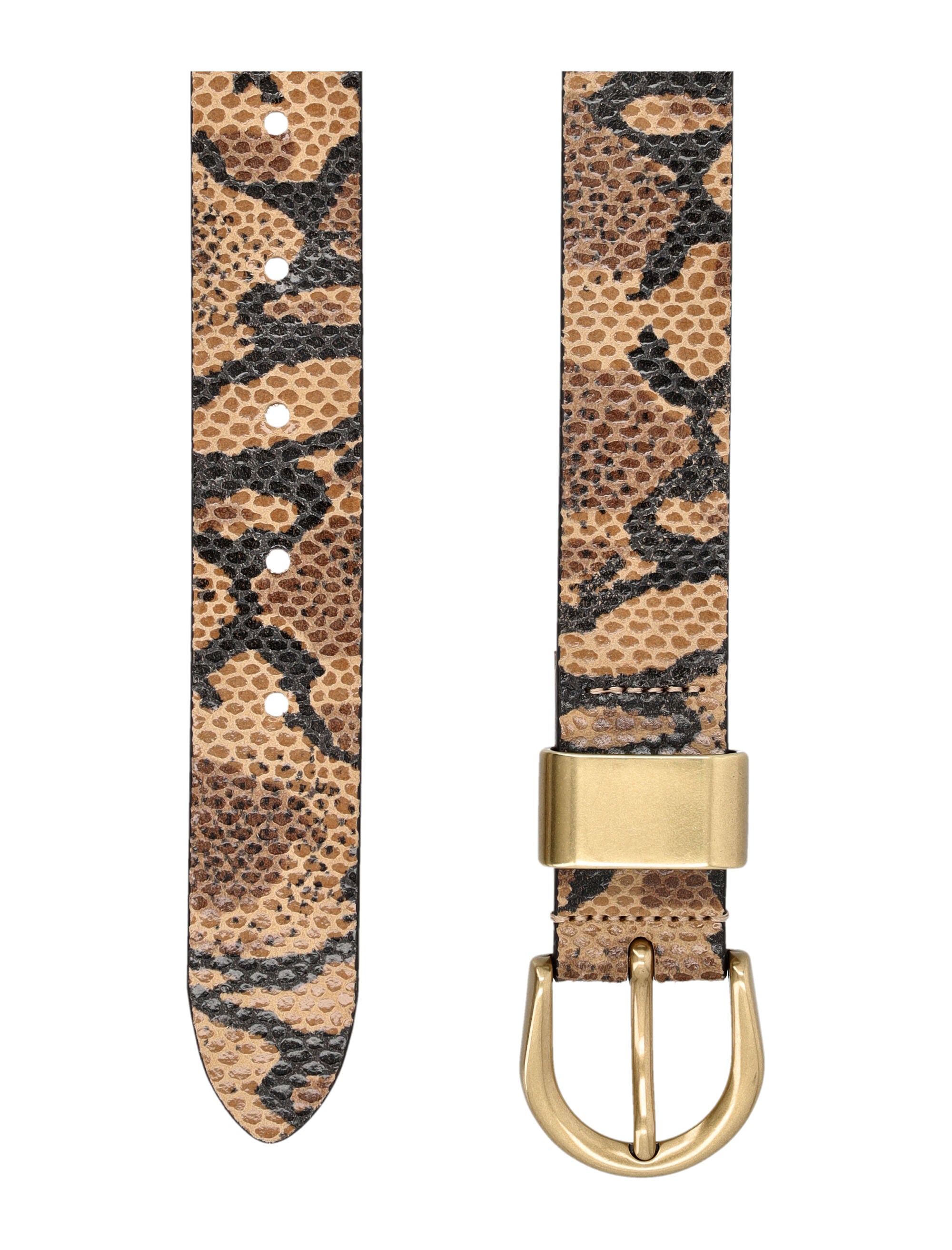 SESSUN Python-Print Suede Belt - 3 cm Height Accent Piece