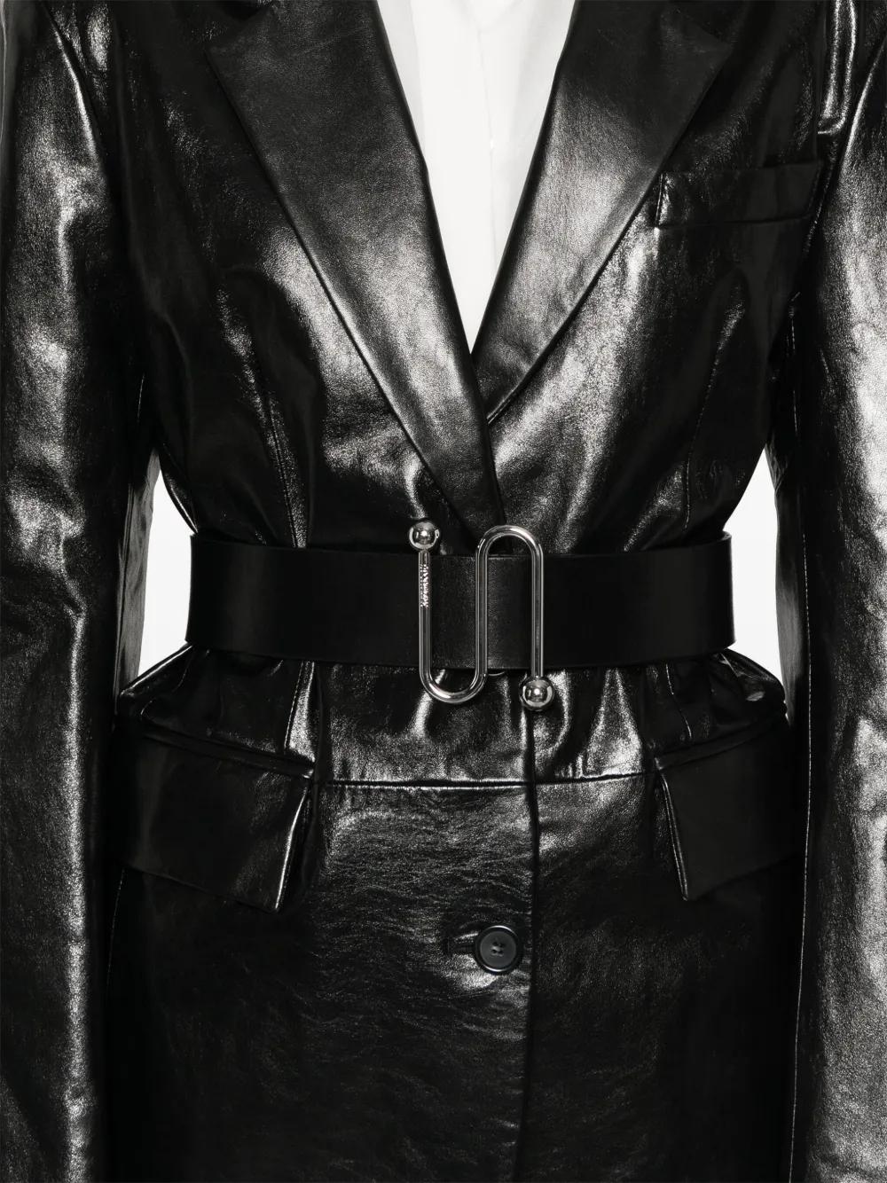 MAX MARA SPORTMAX Women's Leather Jacket with Belt - Size S