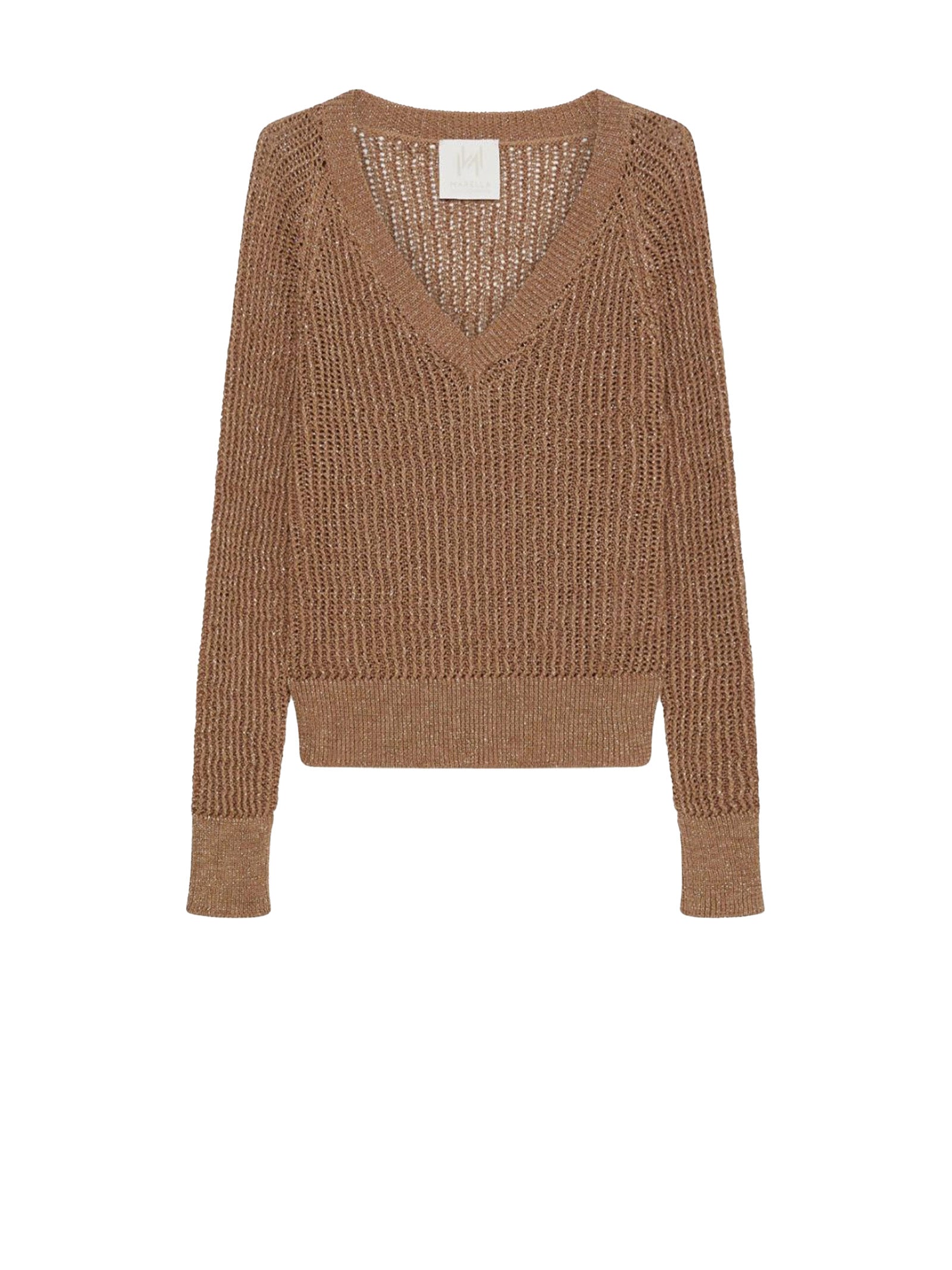 MARELLA V-Neck Sweater in Lurex Cotton