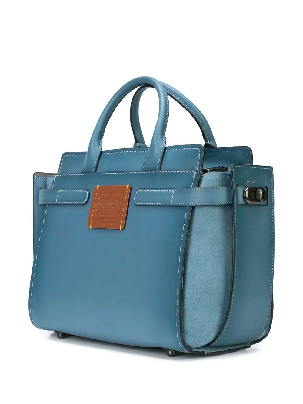 COACH Mixed Leather Double Swagger Satchel - Mini Size