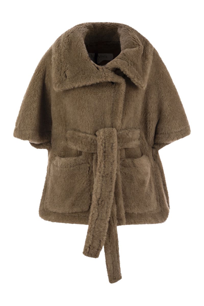 MAX MARA Mini Teddy Fabric Hooded Jacket with Belt