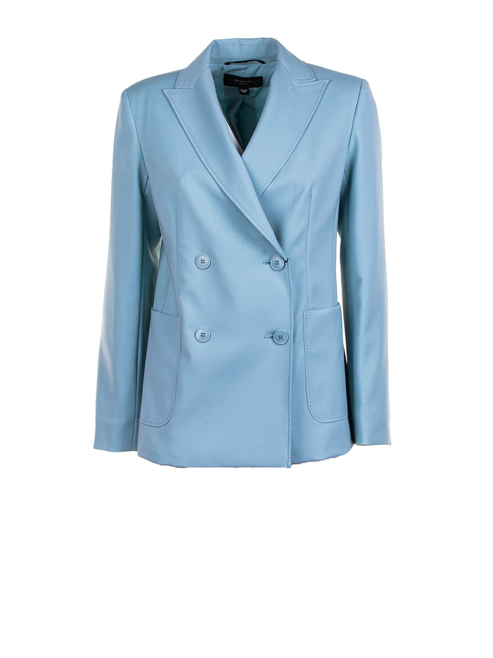 WEEKEND MAX MARA Double-Breasted Blazer in Stretch Wool Canvas for Women