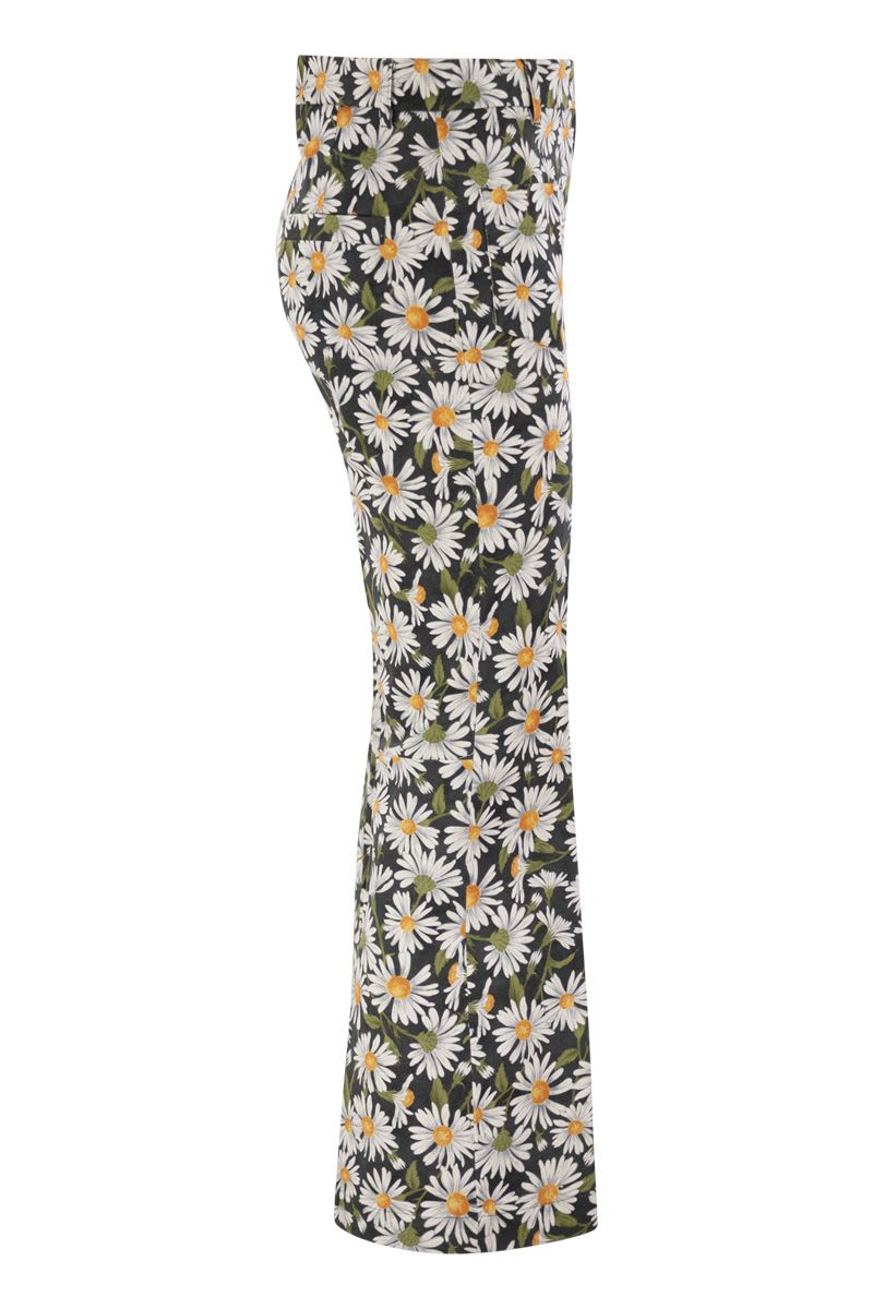 WEEKEND MAX MARA Floral Printed Stretch Cotton Pants