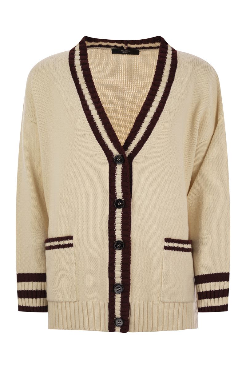 WEEKEND MAX MARA Oversized Cardigan with Contrasting Edges
