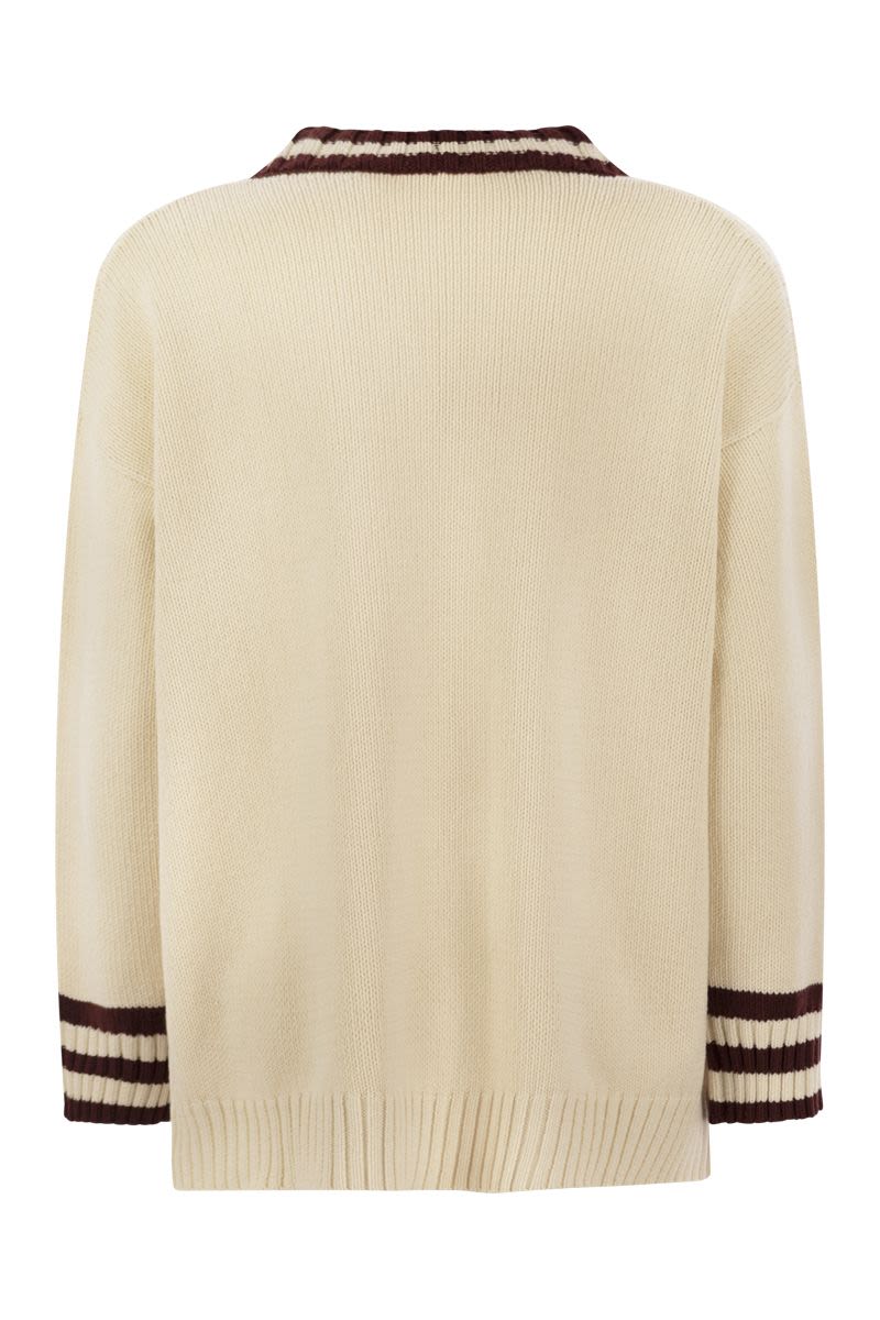 WEEKEND MAX MARA Oversized Cardigan with Contrasting Edges