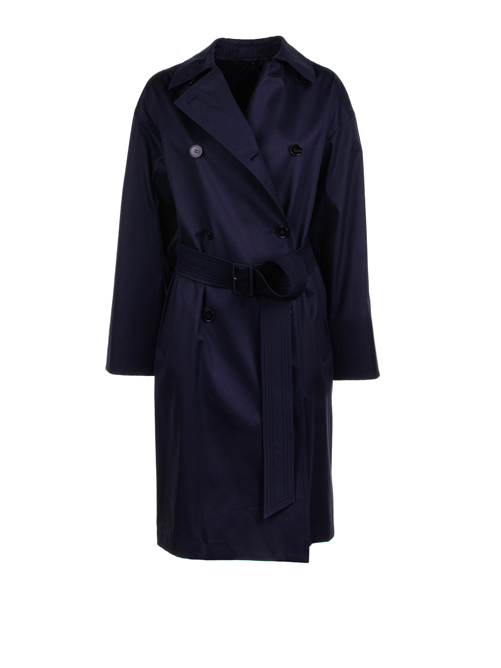 MAX MARA STUDIO Cotton Gabardine Trench Coat for Women