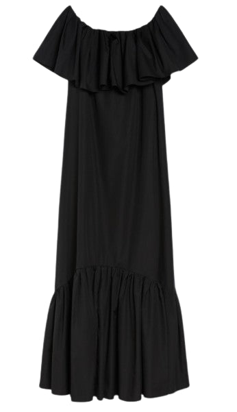 MAX MARA STUDIO Off-Shoulder Flared Hem Mini Dress