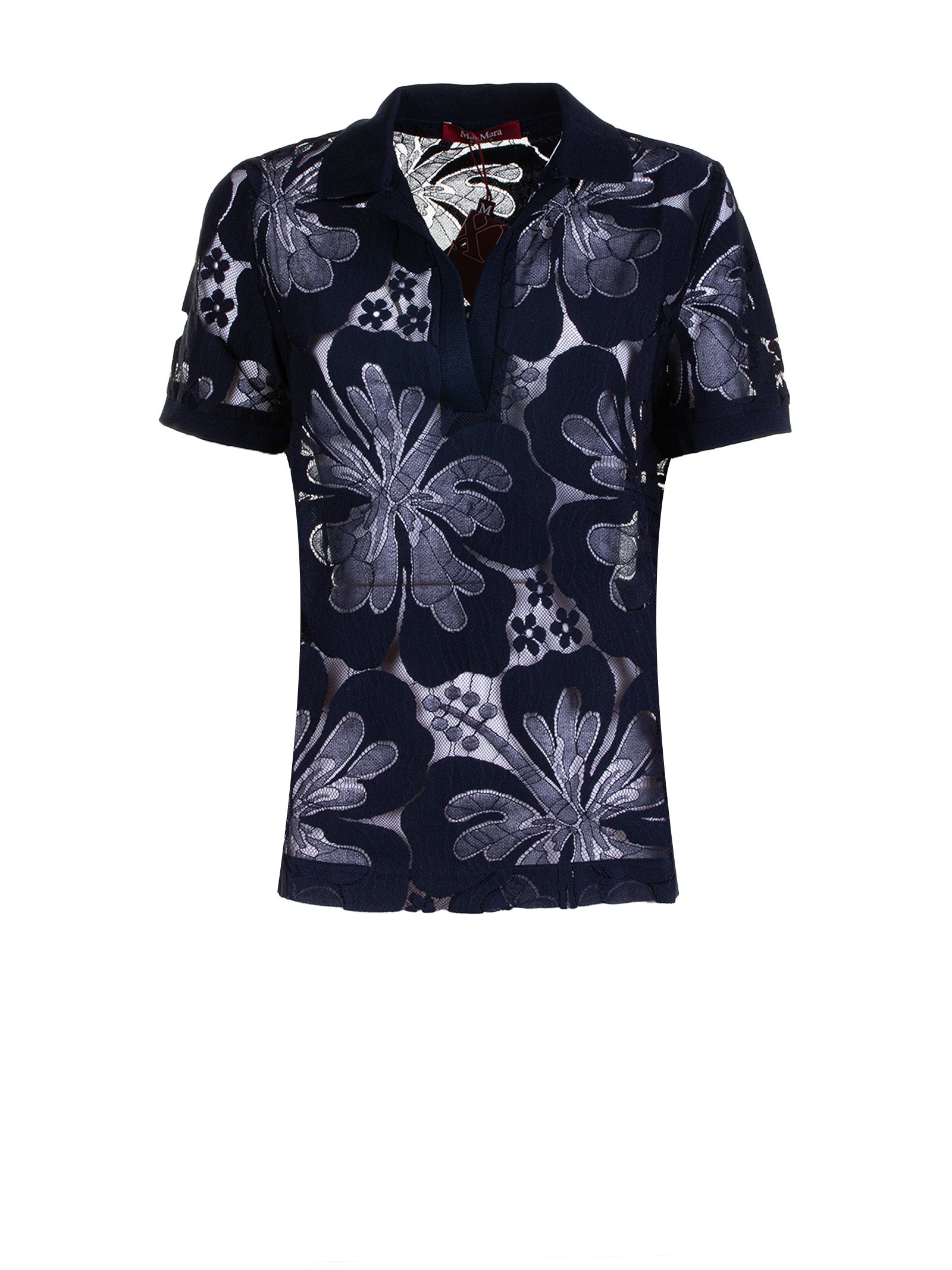 MAX MARA STUDIO Lace T-Shirt with Floral Design