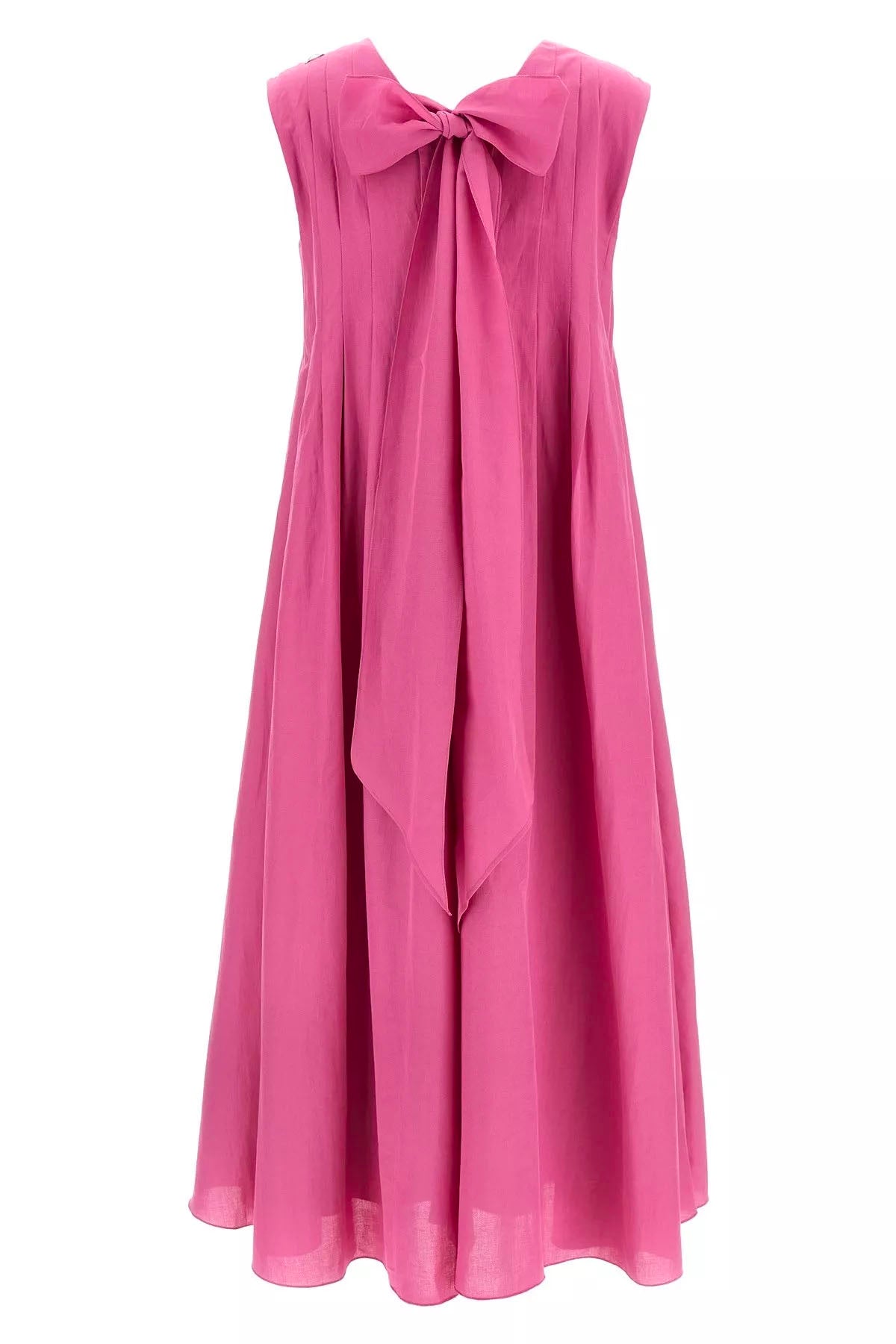 S MAX MARA Flared Silhouette Sleeveless Dress with V-Neckline - Size 40