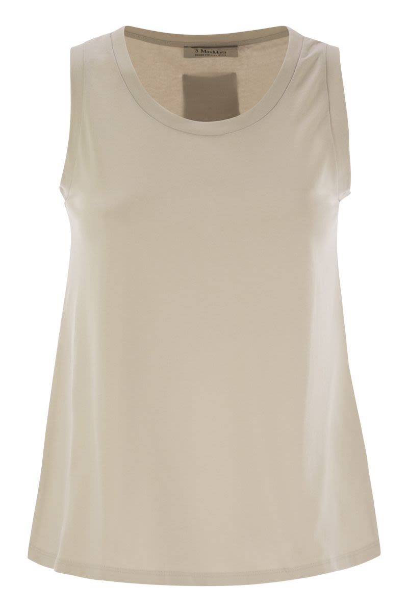 S MAX MARA Regular Fit Stretch Cotton Sleeveless Top
