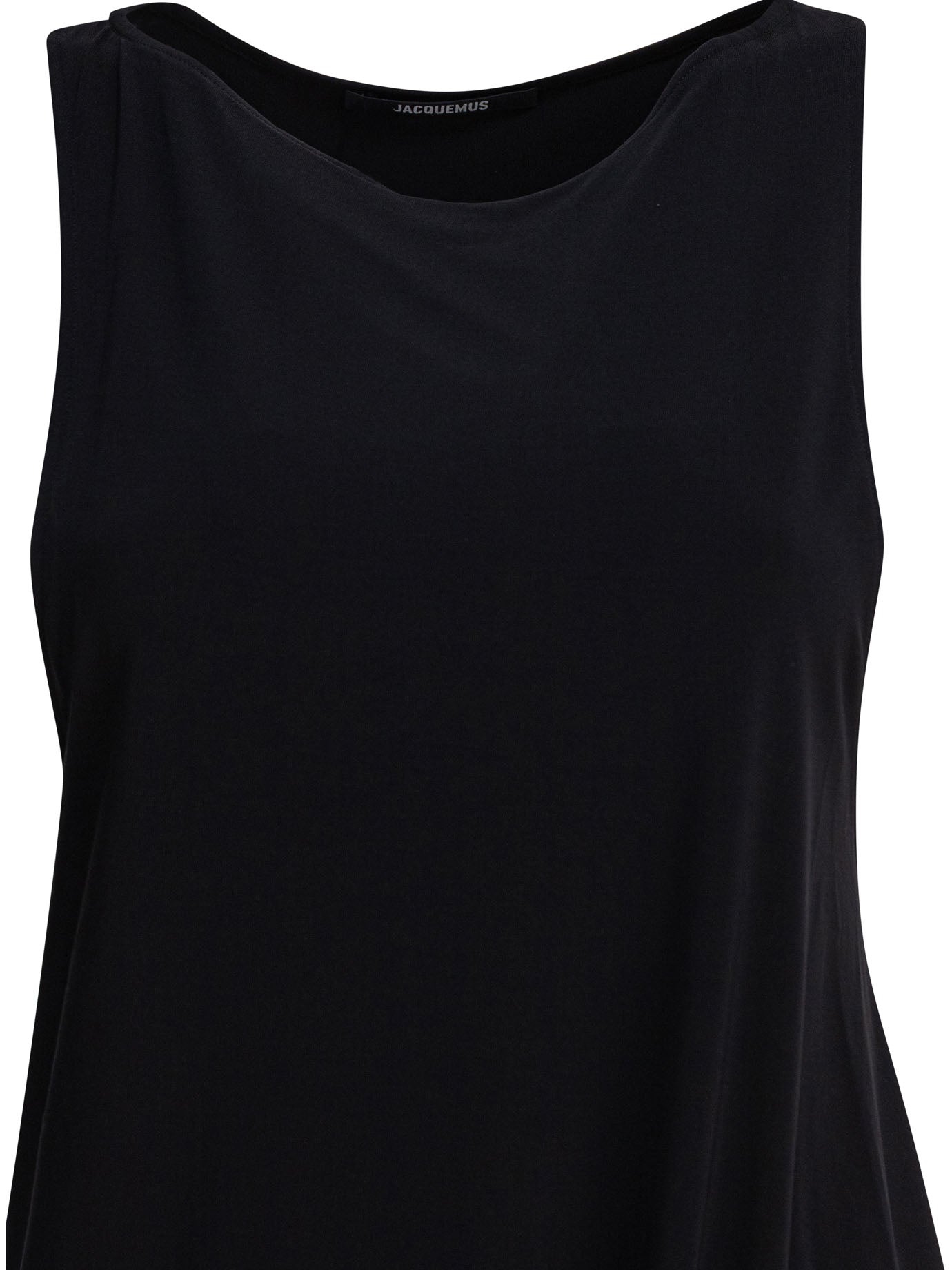 JACQUEMUS Square Neckline Asymmetric Mini Dress