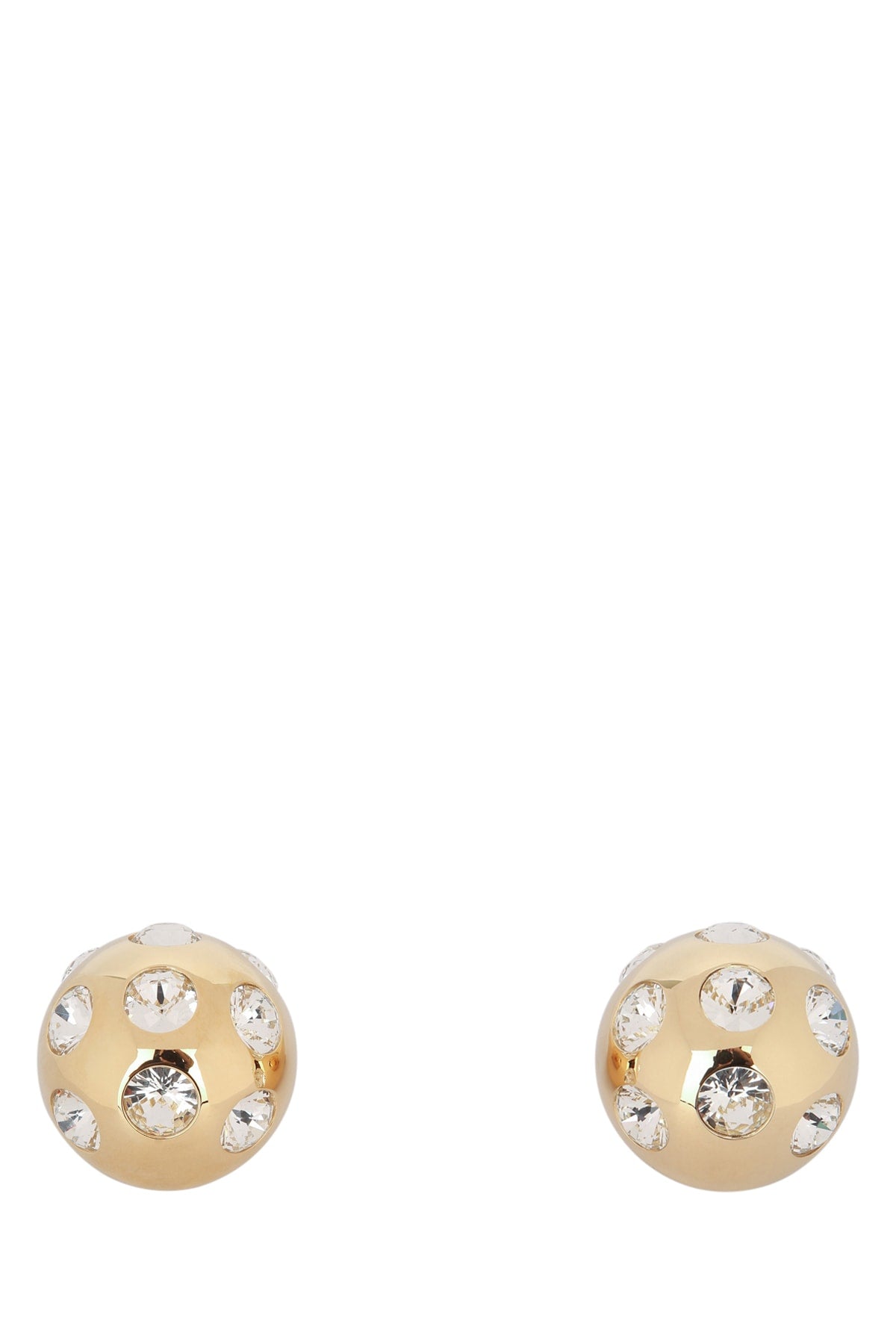 JACQUEMUS Mini Gold Crystal Salon Earrings