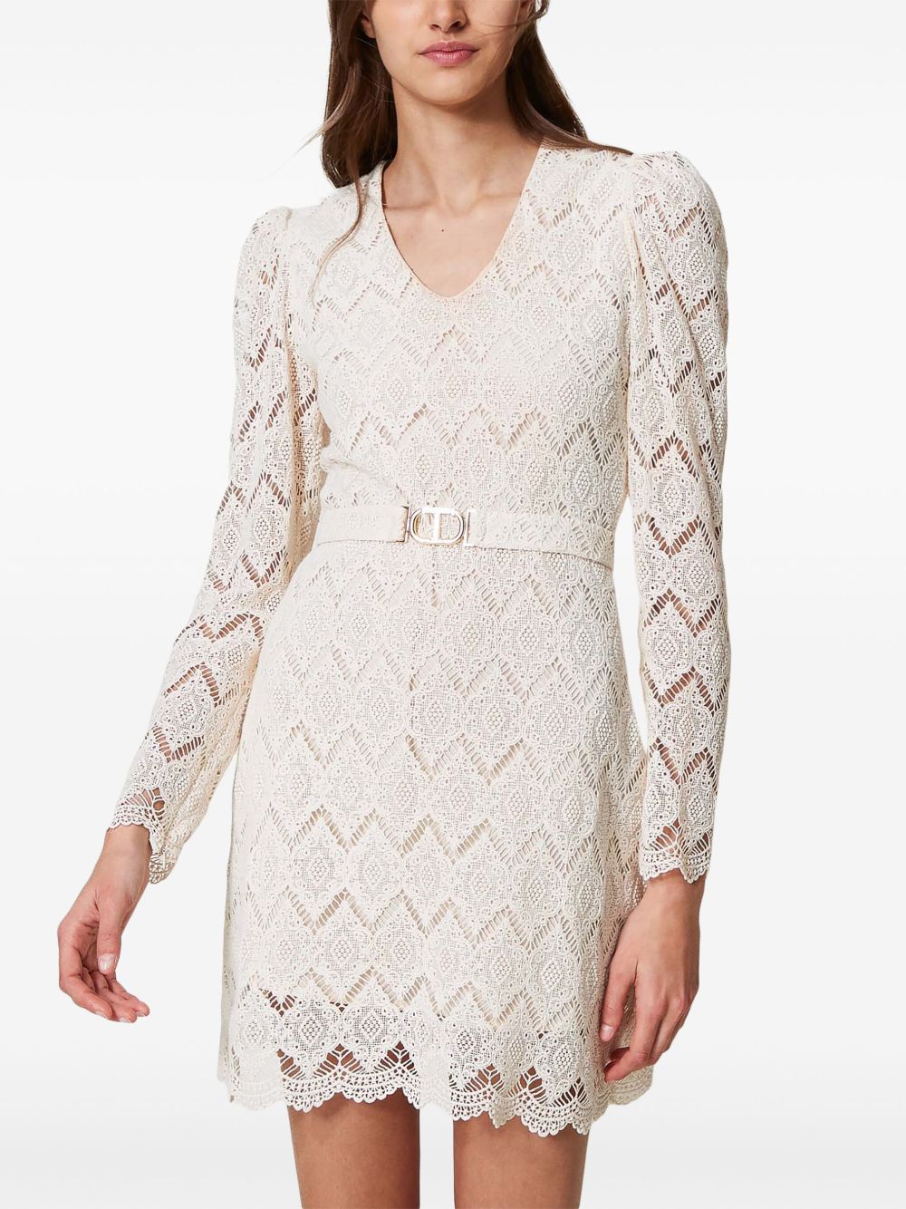 TWIN-SET Elegant Mini Dress for Women - 100% Cotton