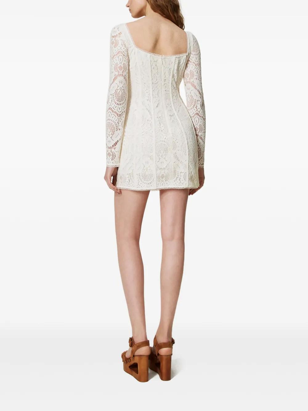 TWIN-SET Women's Boned Bodice Mini Dress with Front Button Fastening