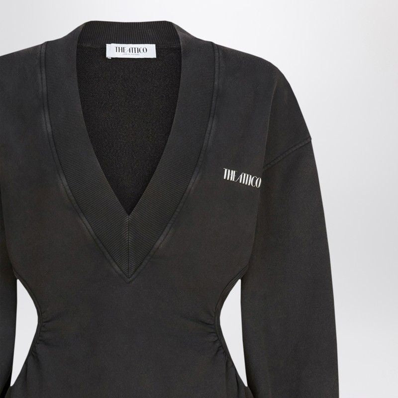 THE ATTICO Washed-Effect Mini Dress with Logo