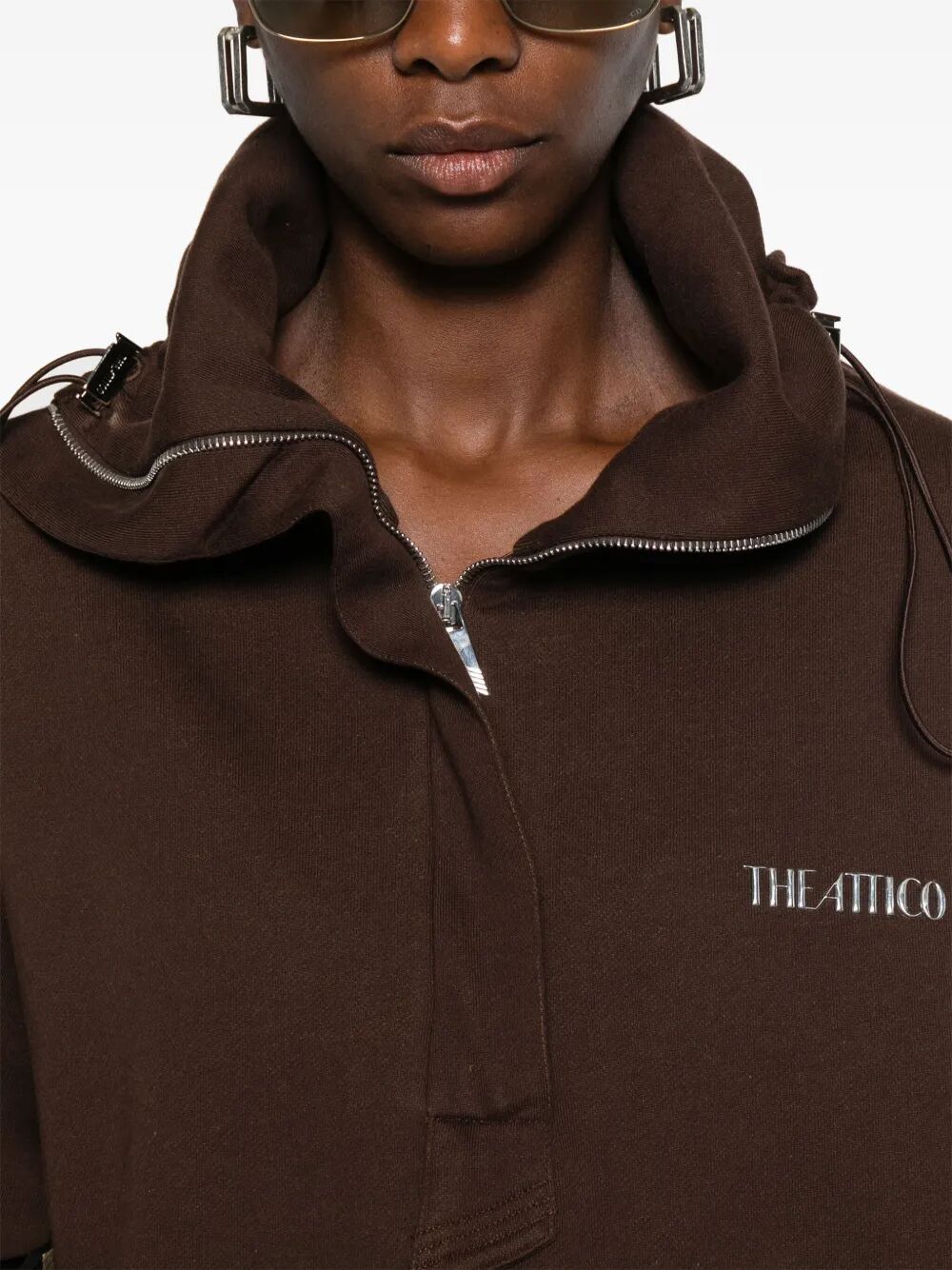 THE ATTICO Oversized Half Zip-Up Jacket