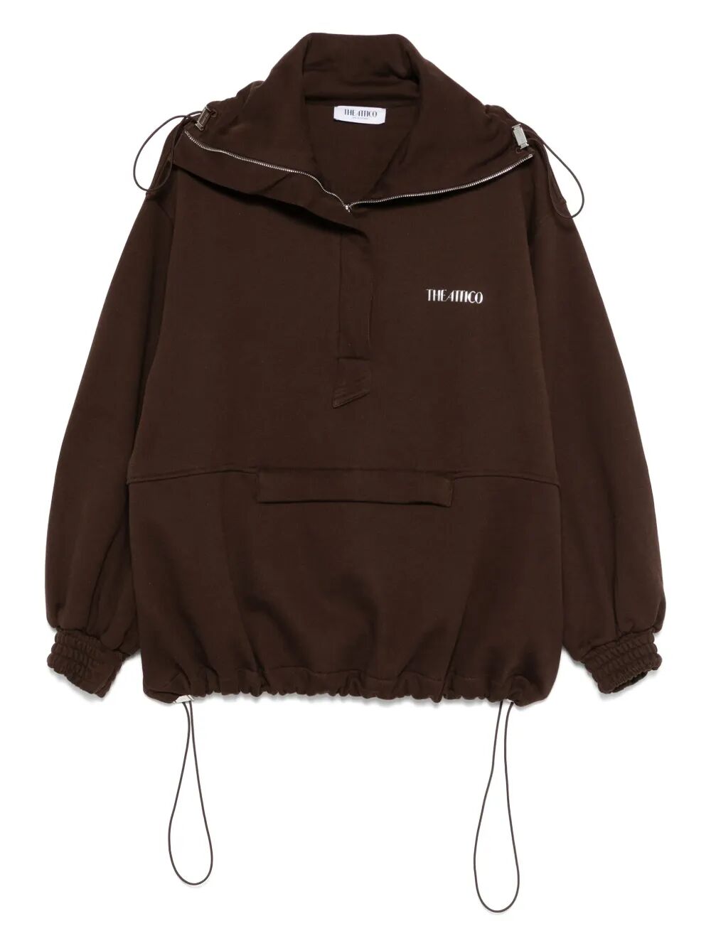 THE ATTICO Oversized Half Zip-Up Jacket