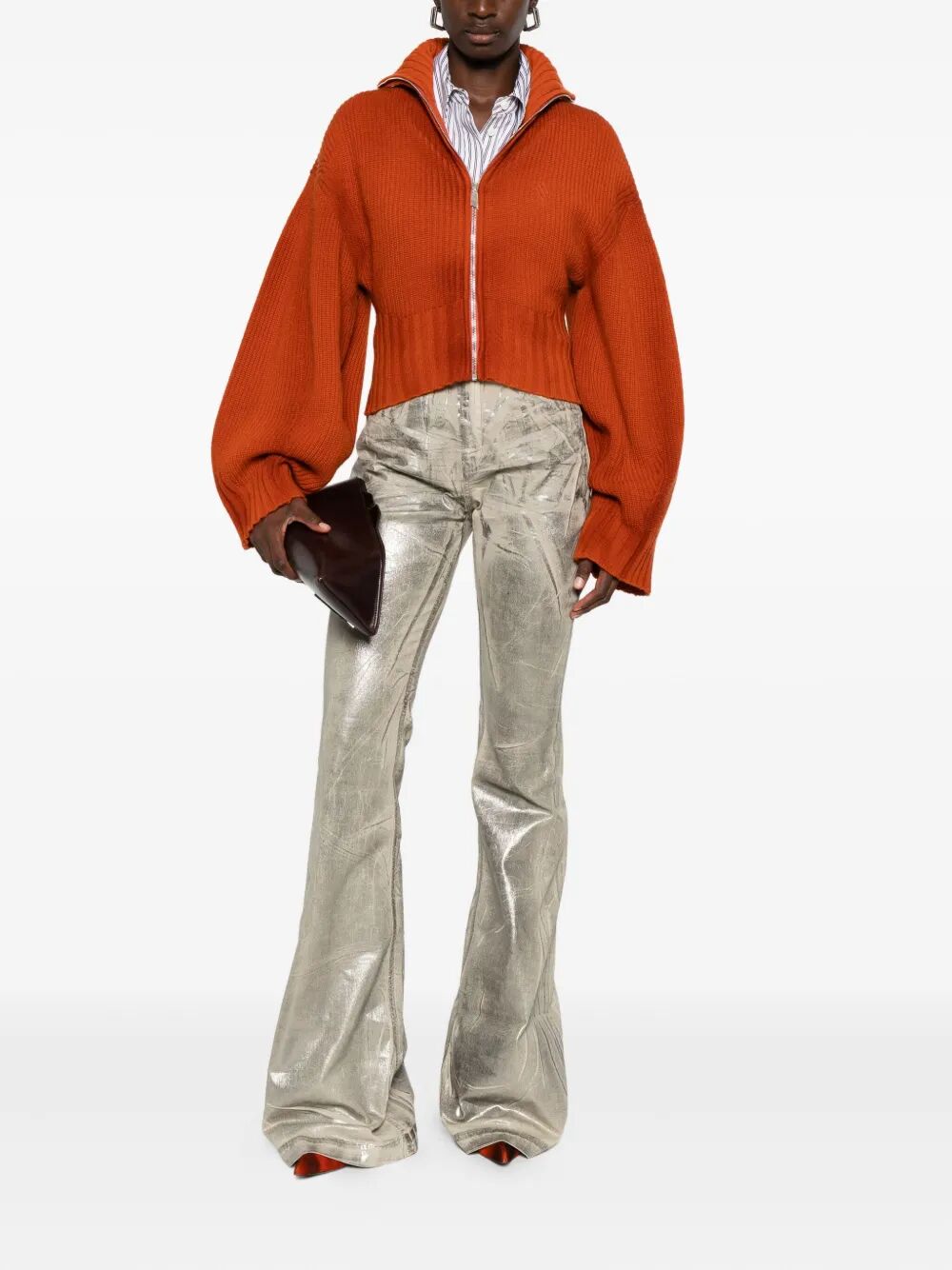 THE ATTICO Chic Ribbed Cardigan