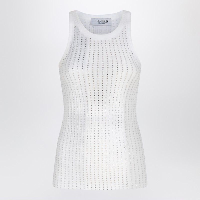 THE ATTICO Rhinestone Embellished Tank Top