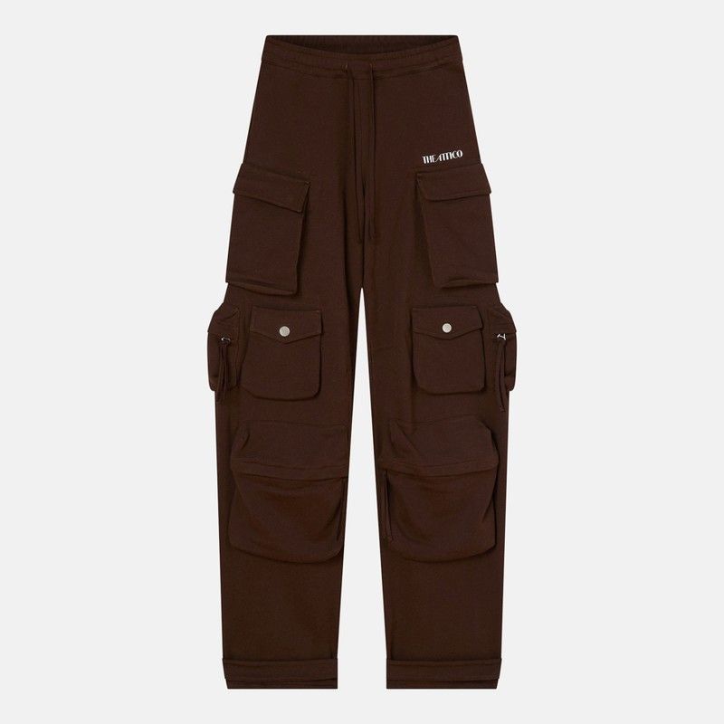 THE ATTICO Wide Leg Cargo Pants with Drawstring Waist for Women