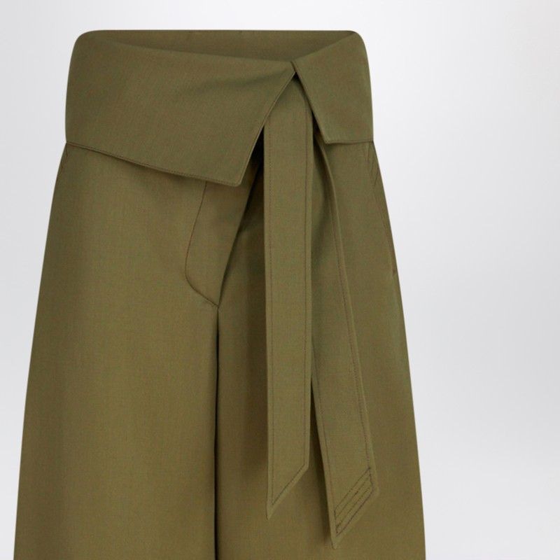 THE ATTICO Wide-Leg Wool Gabardine Trousers - FW25